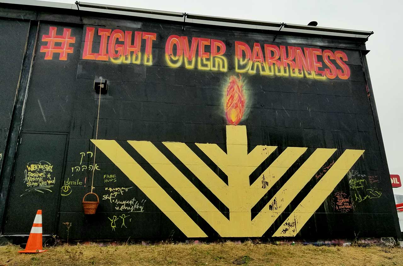 Menorah Lighting This Sunday, #LightOverDarkness Mural Honors Jersey City Shooting Victims